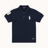 Boys blue horse embroidered polo shirt