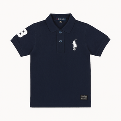 Boys blue horse embroidered polo shirt
