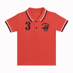 Boys peach horse embroidered polo