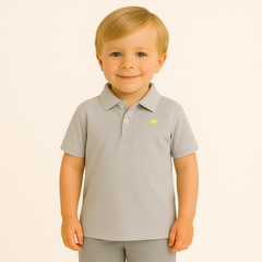 Boys gray tree polo shirt