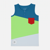 Boys green and blue sando