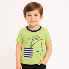 Boys parrot green bear T-shirt