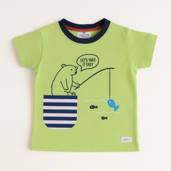 Boys parrot green bear T-shirt