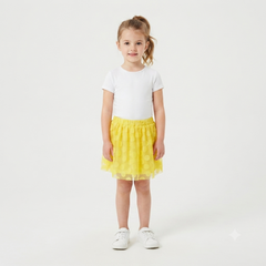 Girls yellow dot net skirt