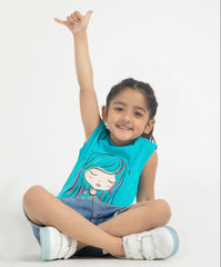 Girls blue doll sequin sandoo