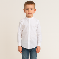 Boys white round neck casual shirt