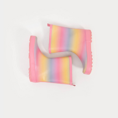 Girls rainbow Rubber long shoes/