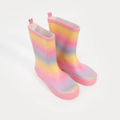 Girls rainbow Rubber long shoes/