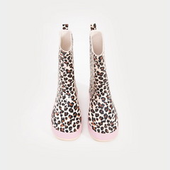 Girls cheetah rubber shoes/