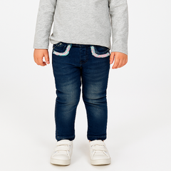 Girls pant with sequin pocket