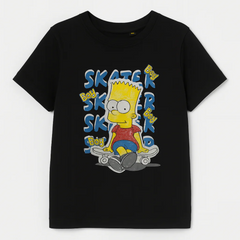 Boys Simpson printed black T-shirt