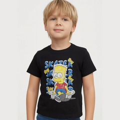 Boys Simpson printed black T-shirt