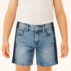 Boys side stripe denim shorts