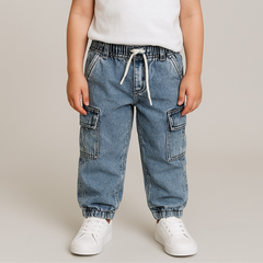 Boys blue cargo pant