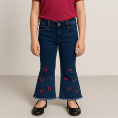 Girls butterfly embroidered flapper pant