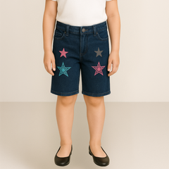Girls star denim short