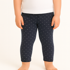 Girls black tights with white polka dots