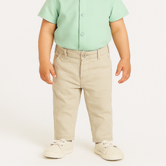 Boys off white cotton pant