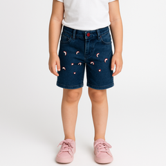 Girls rainbow denim shorts