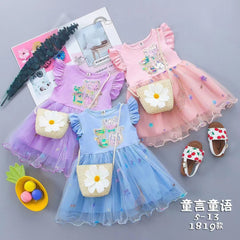 Girls cat sequin fancy frock