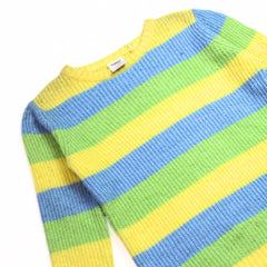 Yellow green and blue lining Sweater