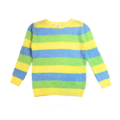Yellow green and blue lining Sweater