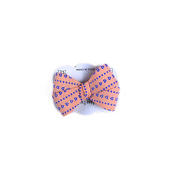 Girls peach heart bow pin