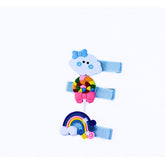 Girls blue rainbow pack of 3 pins (Last Chance)