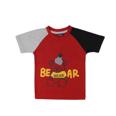 Boys red bear shirt