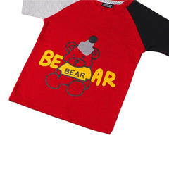 Boys red bear shirt