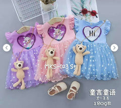 Girls heart frozen fancy frock