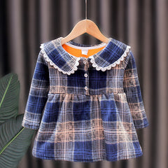 Girls wool check frock