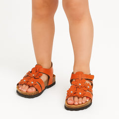 Girls brown flower Sandle