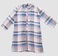 girls blue check kurta