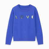 Blue love sequence sweater