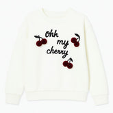 GIRLS OHH MY CHERRY WHITE SWEATSHIRT (Last Chance)