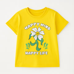 Girls neon happy life t-shirt
