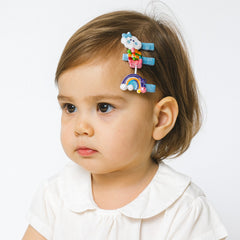 Girls blue rainbow pack of 3 pins