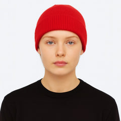 Women maroon rabbit wool cap