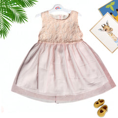 Girls pink peach fancy frock
