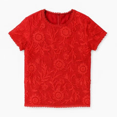 GIRLS RED NET SHIRT