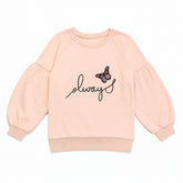 GIRLS LIGHT PINK ALWAYS PRINTED SWEET SHIRT (Last Chance)