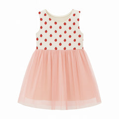 Girls pink strawberry frock