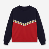 Ladies red and blue sweatshirt
