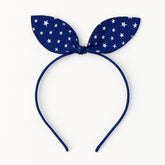 Girls blue star bow hair band