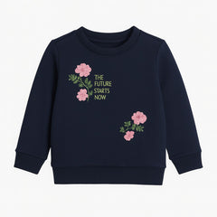 Girls Embroided flower Sweat Shirt