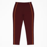 Ladies maroon side stripe
