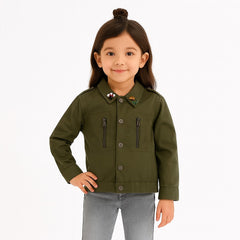 Girls embroided non denim jacket