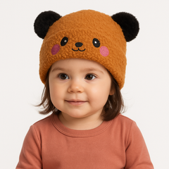 Brown cloud pompon cap