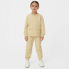 Skin color two pockets shirt 2pc